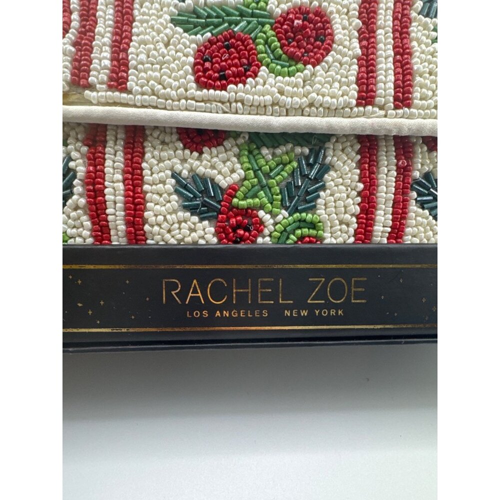Rachel Zoe Beaded Shoulder Bag Cherry Floral Clutch Holiday NIB Gift Box - Picture 7 of 7